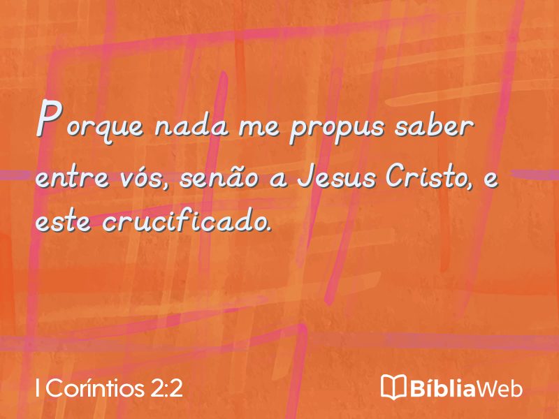 I Coríntios 2:2 em imagem para compartilhar