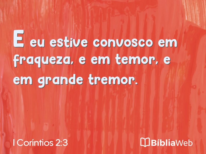 I Coríntios 2:3 em imagem para compartilhar