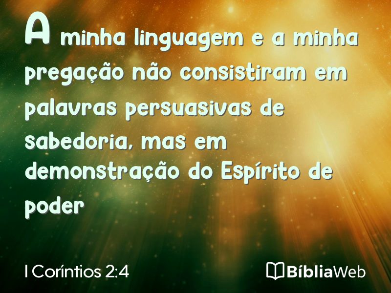 I Coríntios 2:4 em imagem para compartilhar