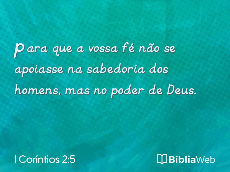 I Coríntios 2:5 em imagem para compartilhar