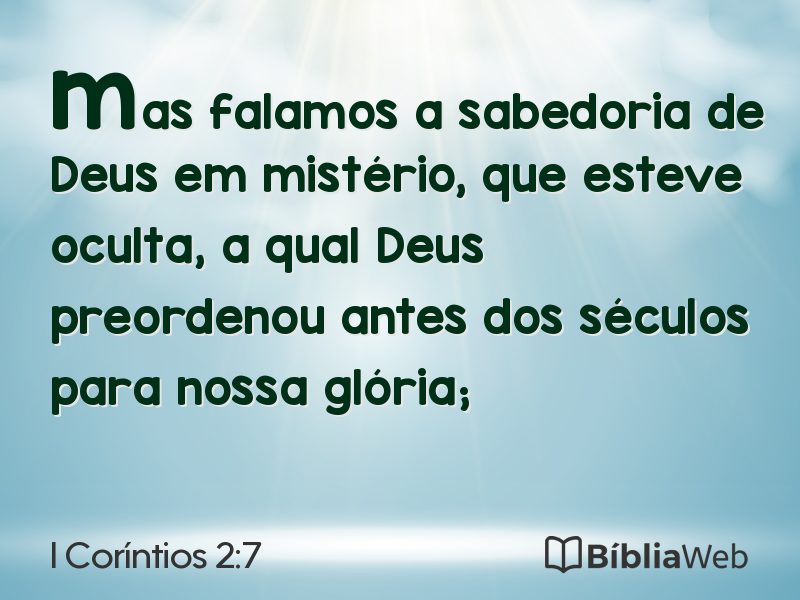 I Coríntios 2:7 em imagem para compartilhar
