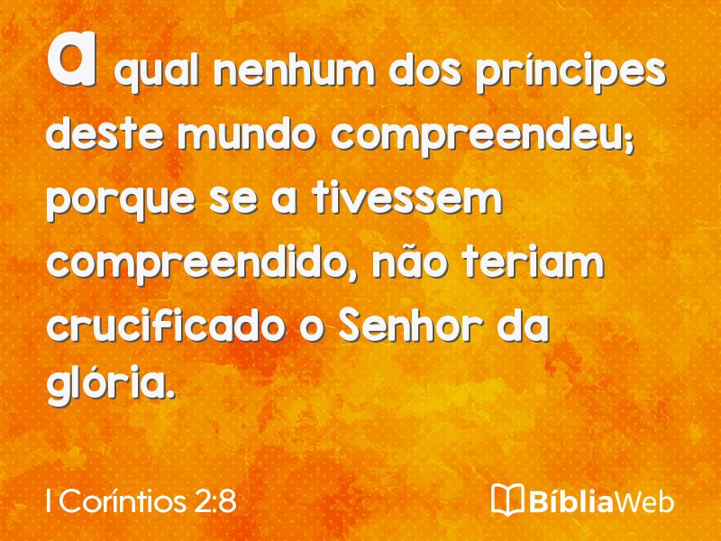 I Coríntios 2:8 em imagem para compartilhar