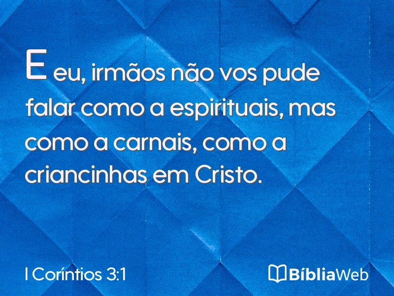 I Coríntios 3:1 em imagem para compartilhar