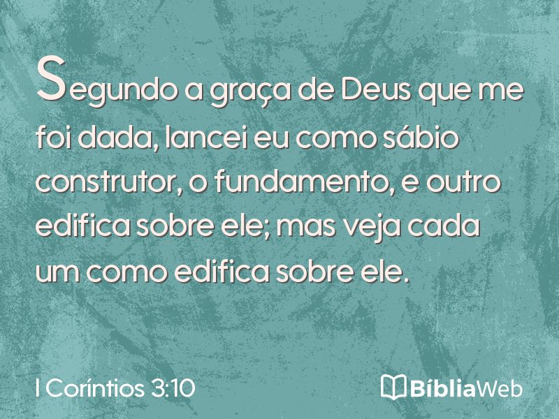 I Coríntios 3:10 em imagem para compartilhar