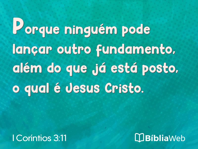I Coríntios 3:11 em imagem para compartilhar