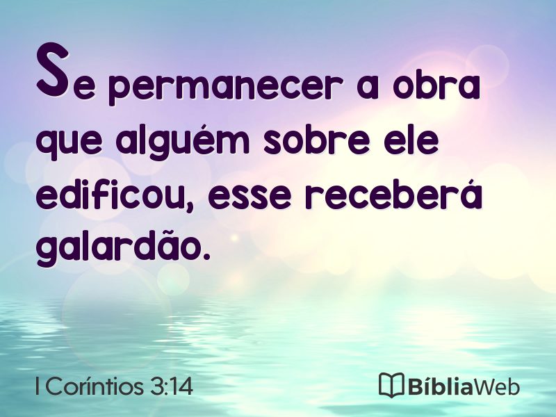 I Coríntios 3:14 em imagem para compartilhar