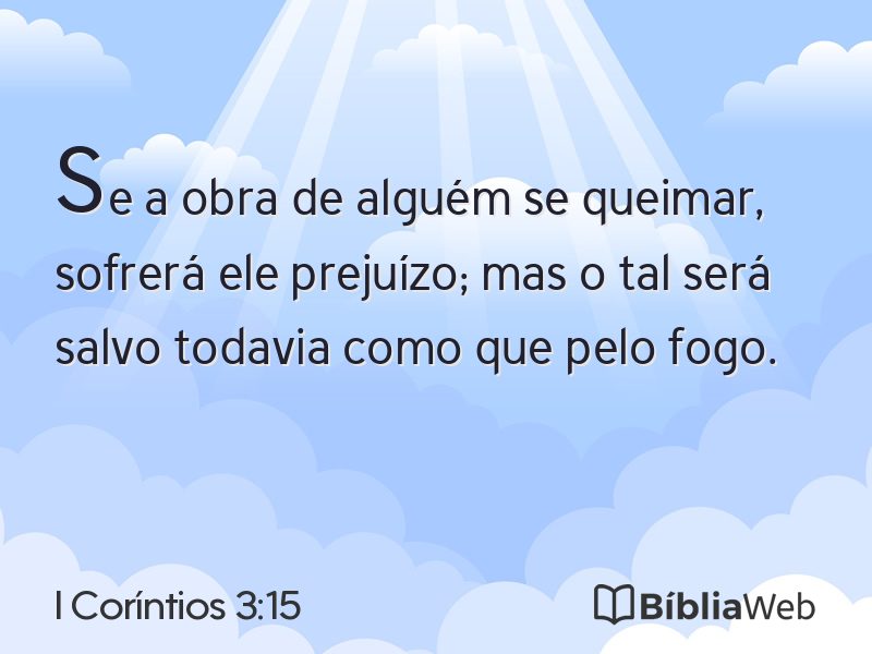 I Coríntios 3:15 em imagem para compartilhar