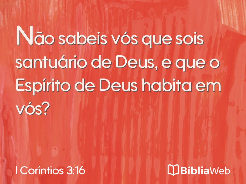 I Coríntios 3:16 em imagem para compartilhar