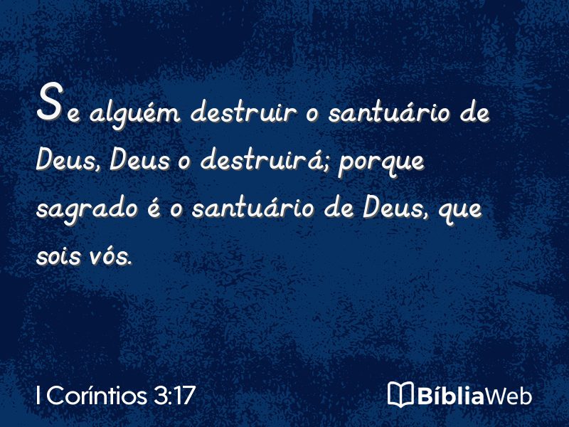 I Coríntios 3:17 em imagem para compartilhar