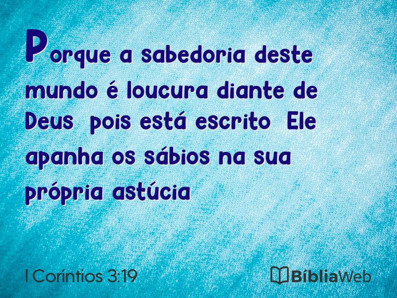 I Coríntios 3:19 em imagem para compartilhar