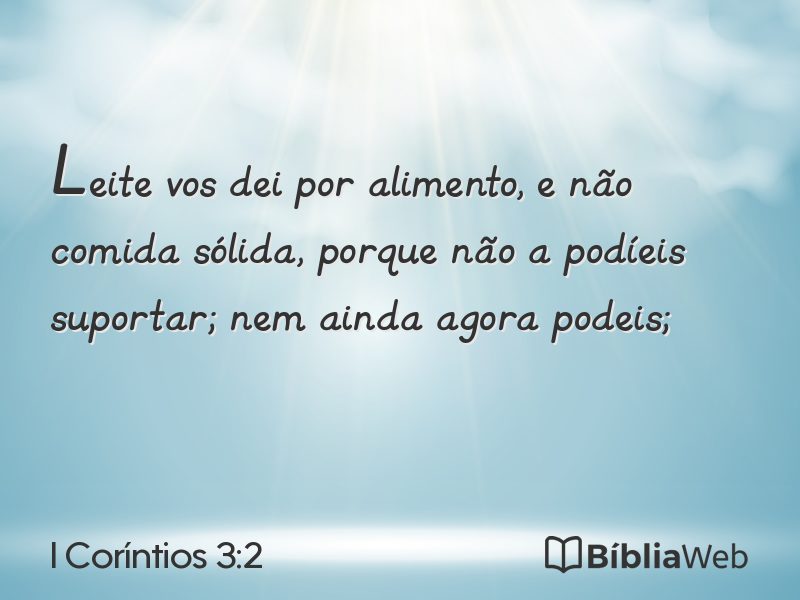 I Coríntios 3:2 em imagem para compartilhar