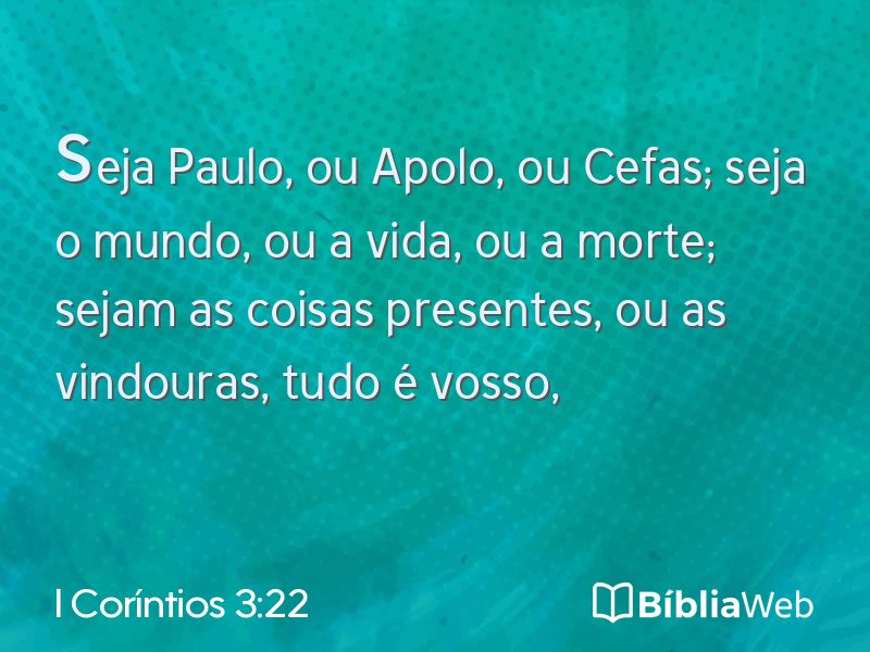 I Coríntios 3:22 em imagem para compartilhar