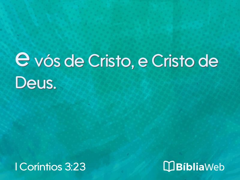 I Coríntios 3:23 em imagem para compartilhar