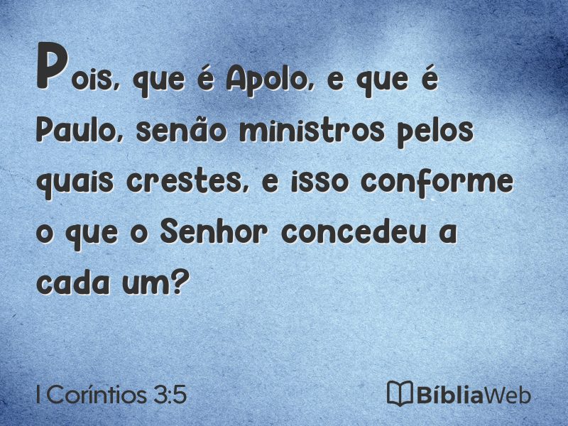 I Coríntios 3:5 em imagem para compartilhar