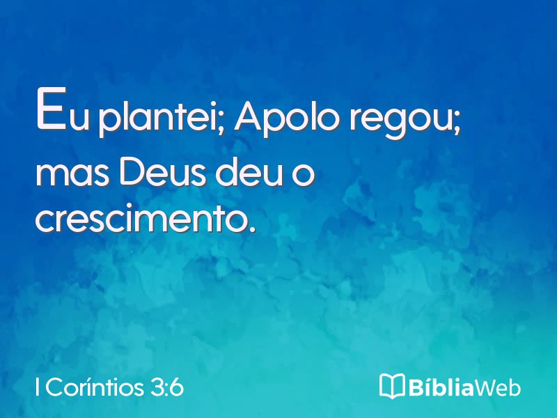 I Coríntios 3:6 em imagem para compartilhar