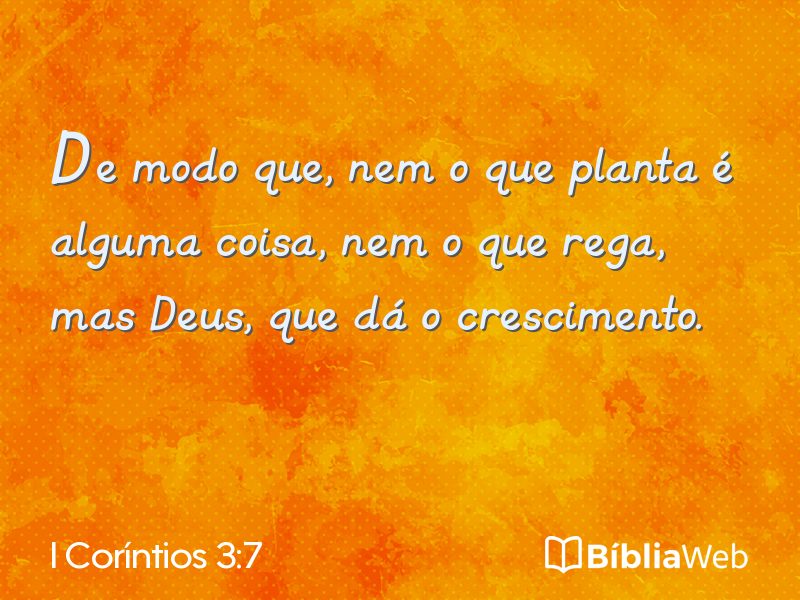 I Coríntios 3:7 em imagem para compartilhar