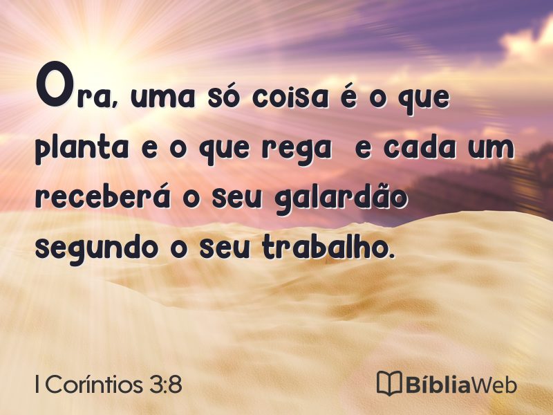 I Coríntios 3:8 em imagem para compartilhar