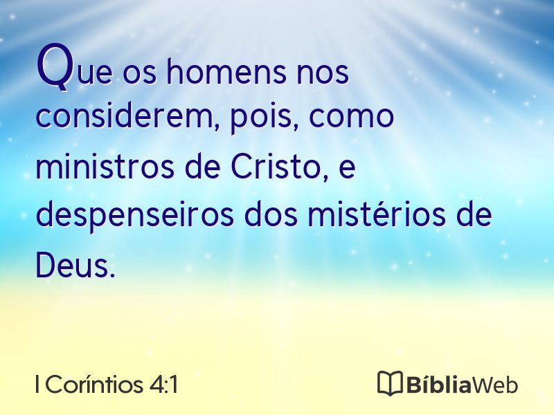 I Coríntios 4:1 em imagem para compartilhar