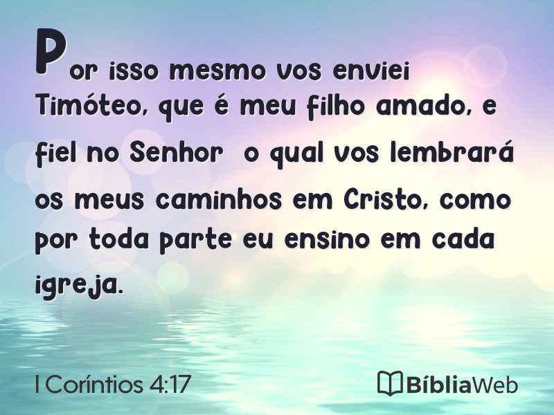 I Coríntios 4:17 em imagem para compartilhar