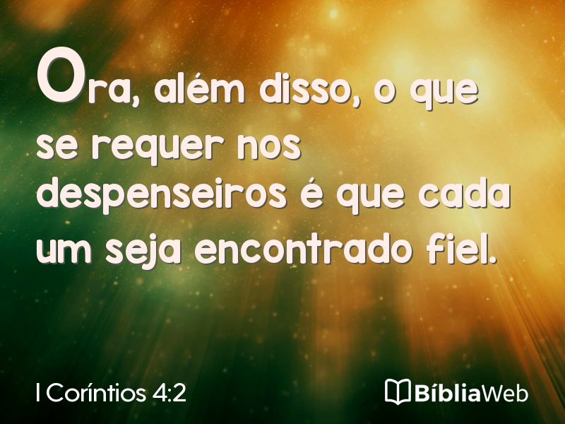 I Coríntios 4:2 em imagem para compartilhar