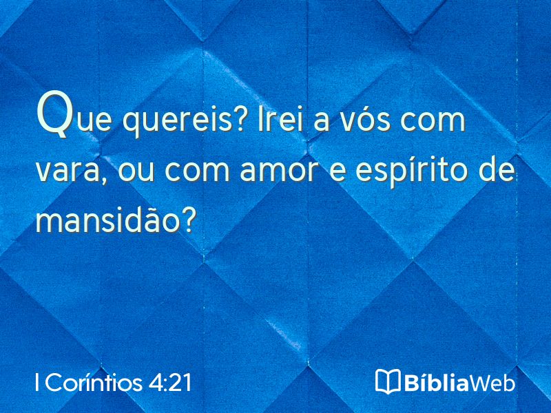 I Coríntios 4:21 em imagem para compartilhar