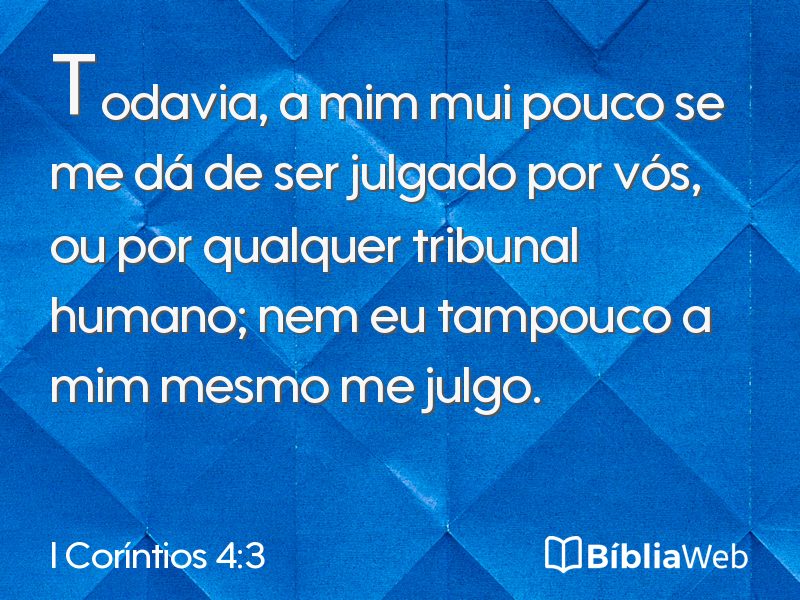 I Coríntios 4:3 em imagem para compartilhar