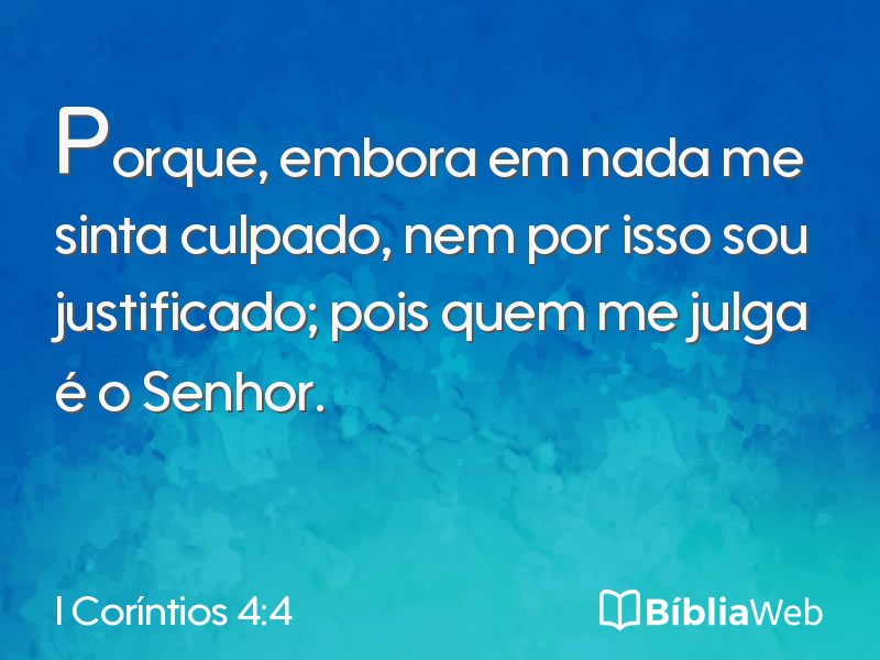 I Coríntios 4:4 em imagem para compartilhar