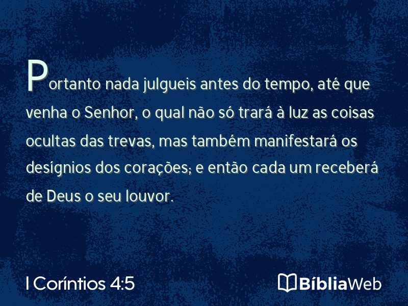 I Coríntios 4:5 em imagem para compartilhar
