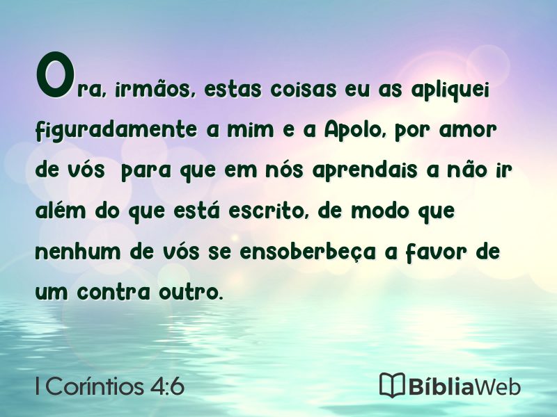 I Coríntios 4:6 em imagem para compartilhar