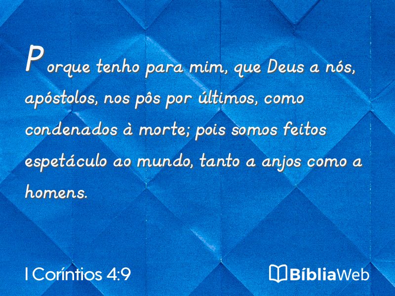 I Coríntios 4:9 em imagem para compartilhar