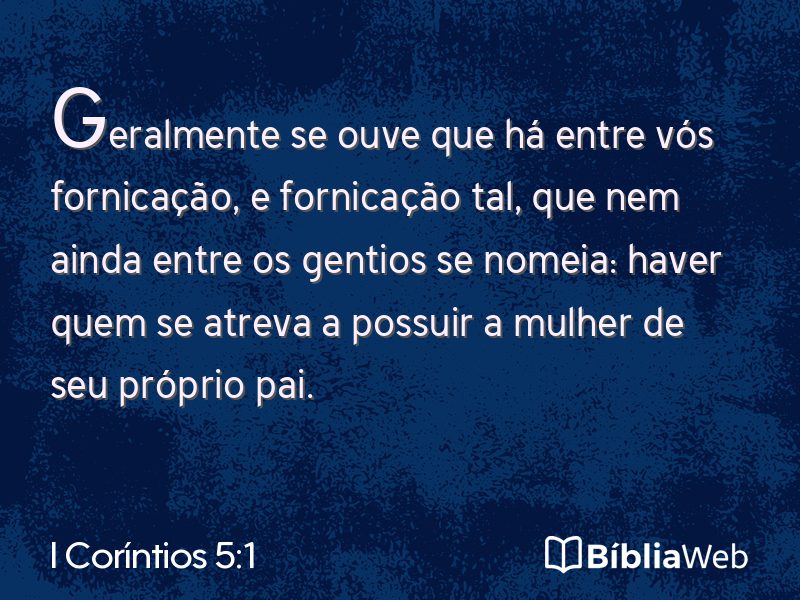 I Coríntios 5:1 em imagem para compartilhar