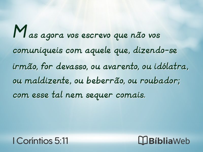 I Coríntios 5:11 em imagem para compartilhar