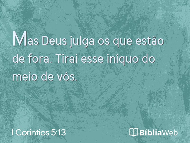 I Coríntios 5:13 em imagem para compartilhar