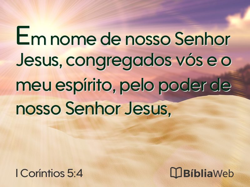 I Coríntios 5:4 em imagem para compartilhar