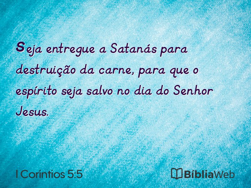I Coríntios 5:5 em imagem para compartilhar