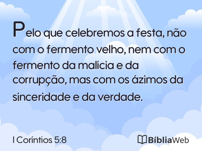 I Coríntios 5:8 em imagem para compartilhar