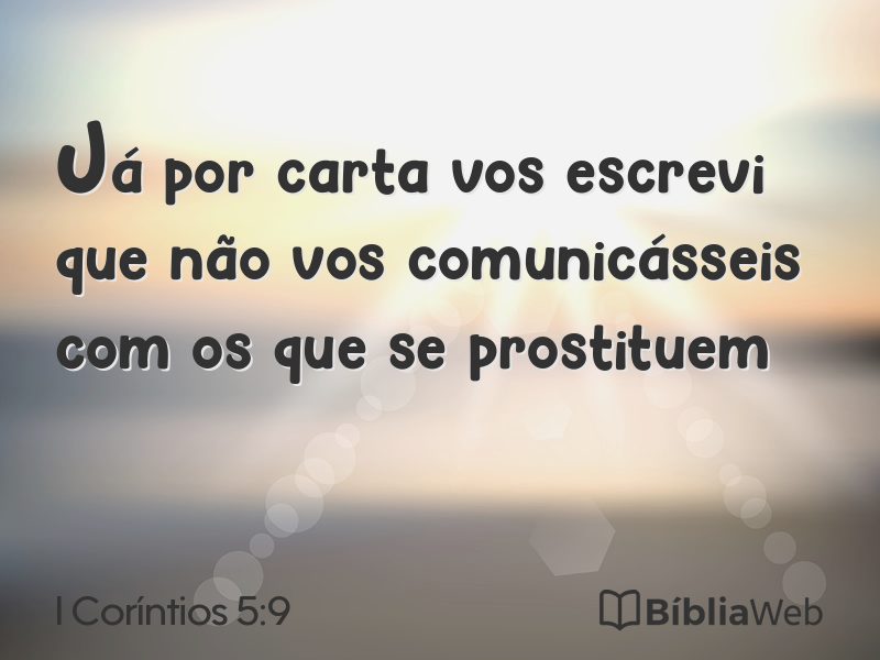 I Coríntios 5:9 em imagem para compartilhar
