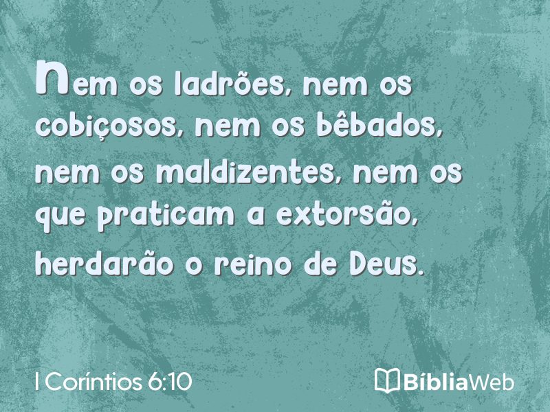 I Coríntios 6:10 em imagem para compartilhar