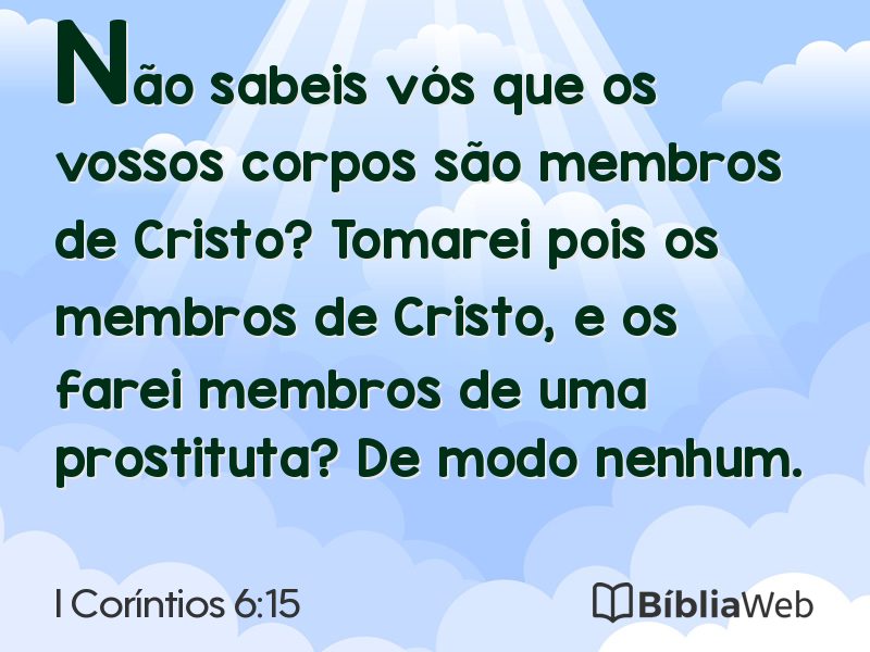 I Coríntios 6:15 em imagem para compartilhar