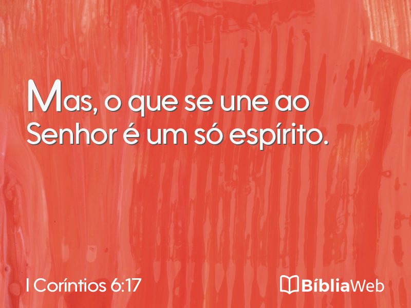 I Coríntios 6:17 em imagem para compartilhar