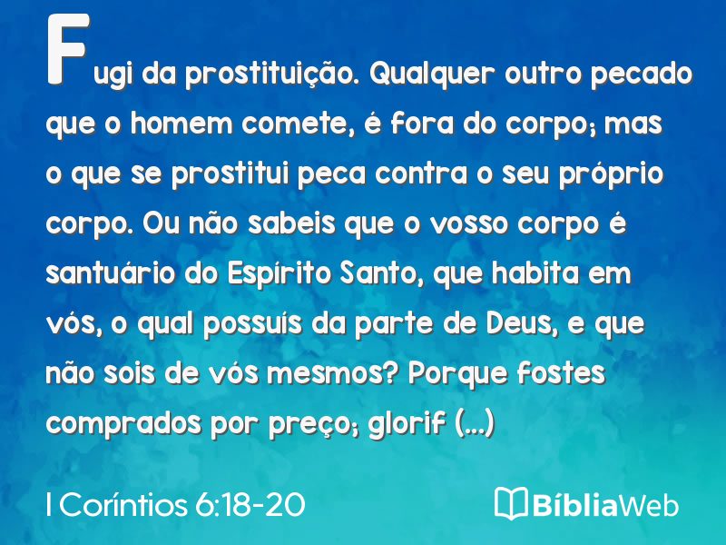 I Coríntios 6:18-20 em imagem para compartilhar
