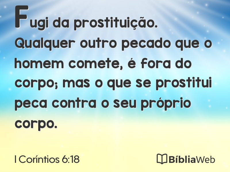 I Coríntios 6:18 em imagem para compartilhar