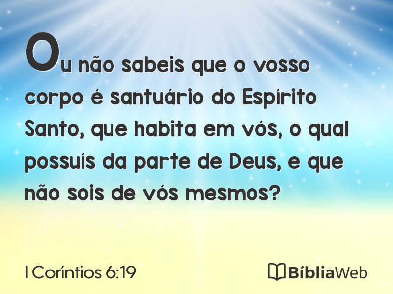 I Coríntios 6:19 em imagem para compartilhar