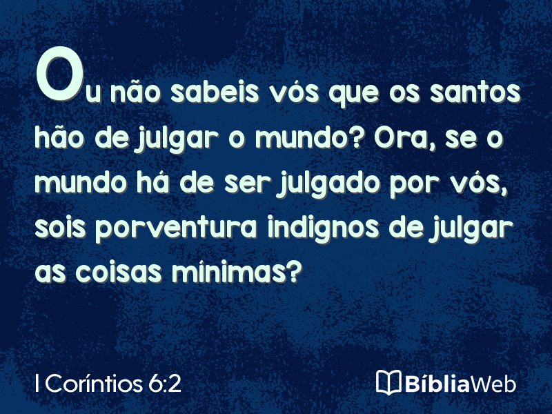 I Coríntios 6:2 em imagem para compartilhar