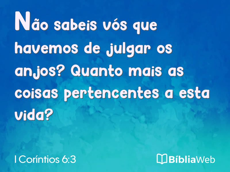 I Coríntios 6:3 em imagem para compartilhar