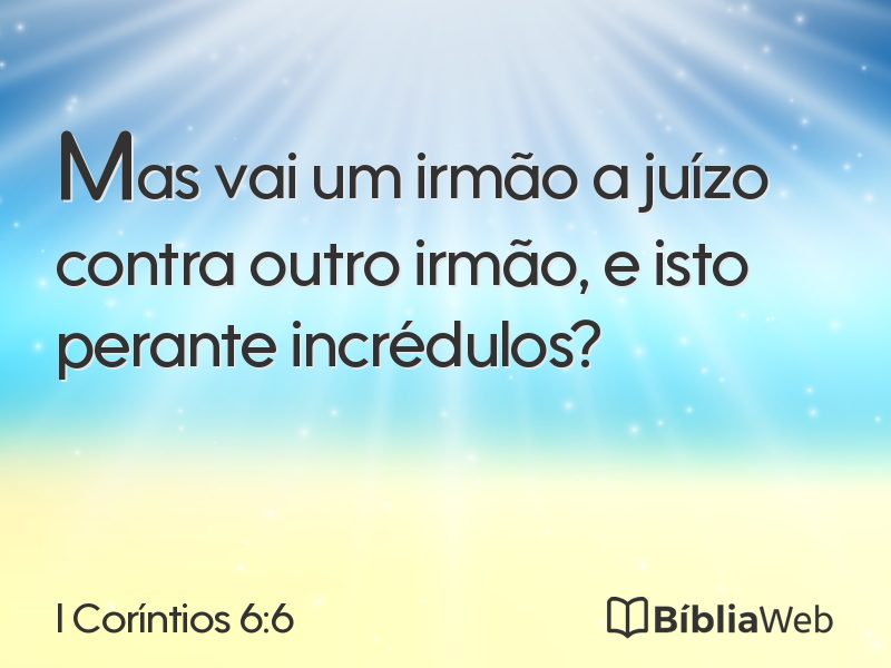 I Coríntios 6:6 em imagem para compartilhar