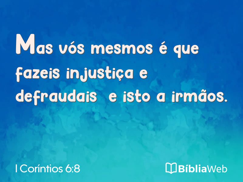 I Coríntios 6:8 em imagem para compartilhar