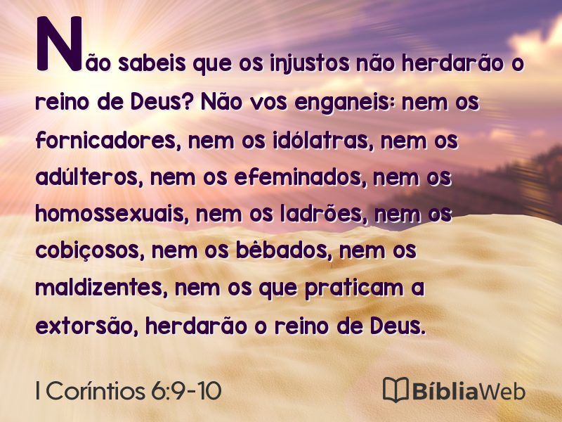 I Coríntios 6:9-10 em imagem para compartilhar