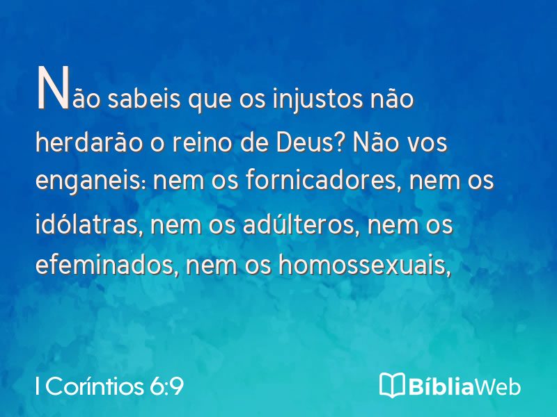 I Coríntios 6:9 em imagem para compartilhar