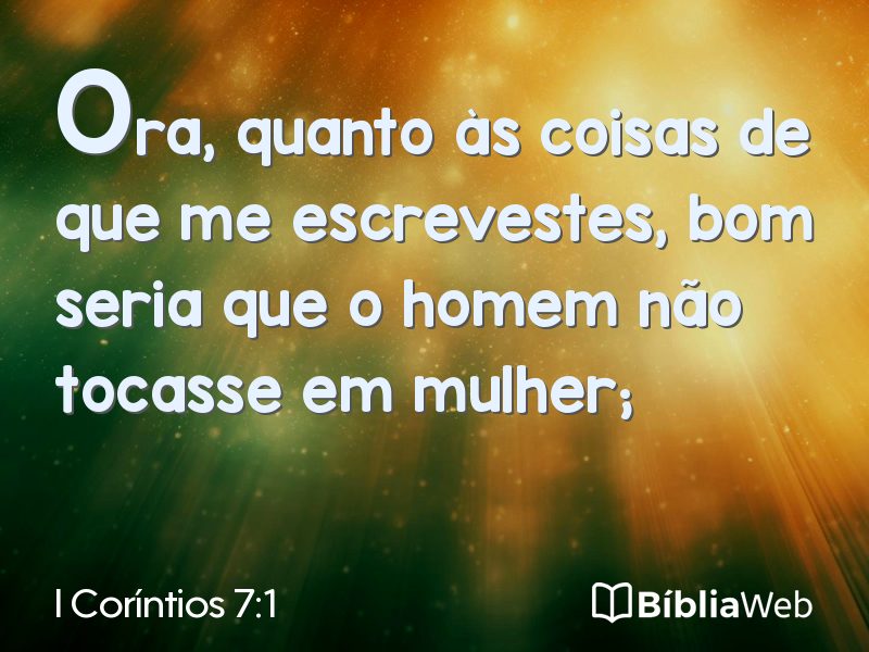 I Coríntios 7:1 em imagem para compartilhar